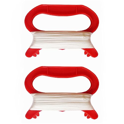 SquEqu 2 Pack Kite String Winder 100 Meter / 40 inch Cord with D Shape Handle Winding Reel Grip Spool Line Board Plate for Flying Kites Outdoor Kids Adults Boys Girls Game - Image 1