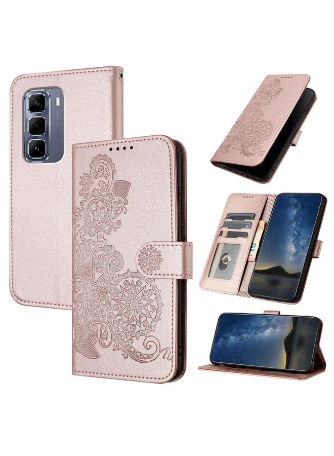 Zaboon Case For Infinix Hot 50 Pro 4G Datura Flower Embossed Flip Leather Phone Case - Image 1