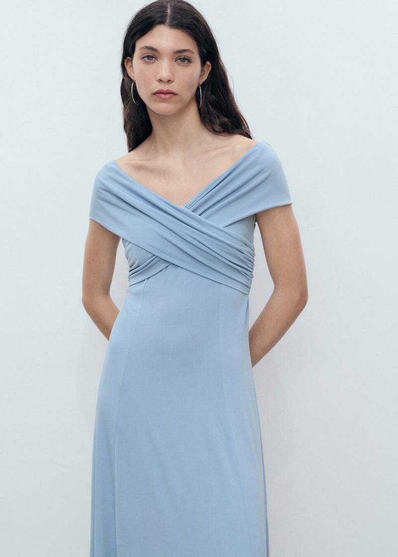 MANGO Draped Jersey Maxi Dress  - Image 4