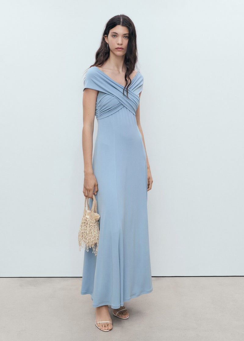 MANGO Draped Jersey Maxi Dress  - Image 1