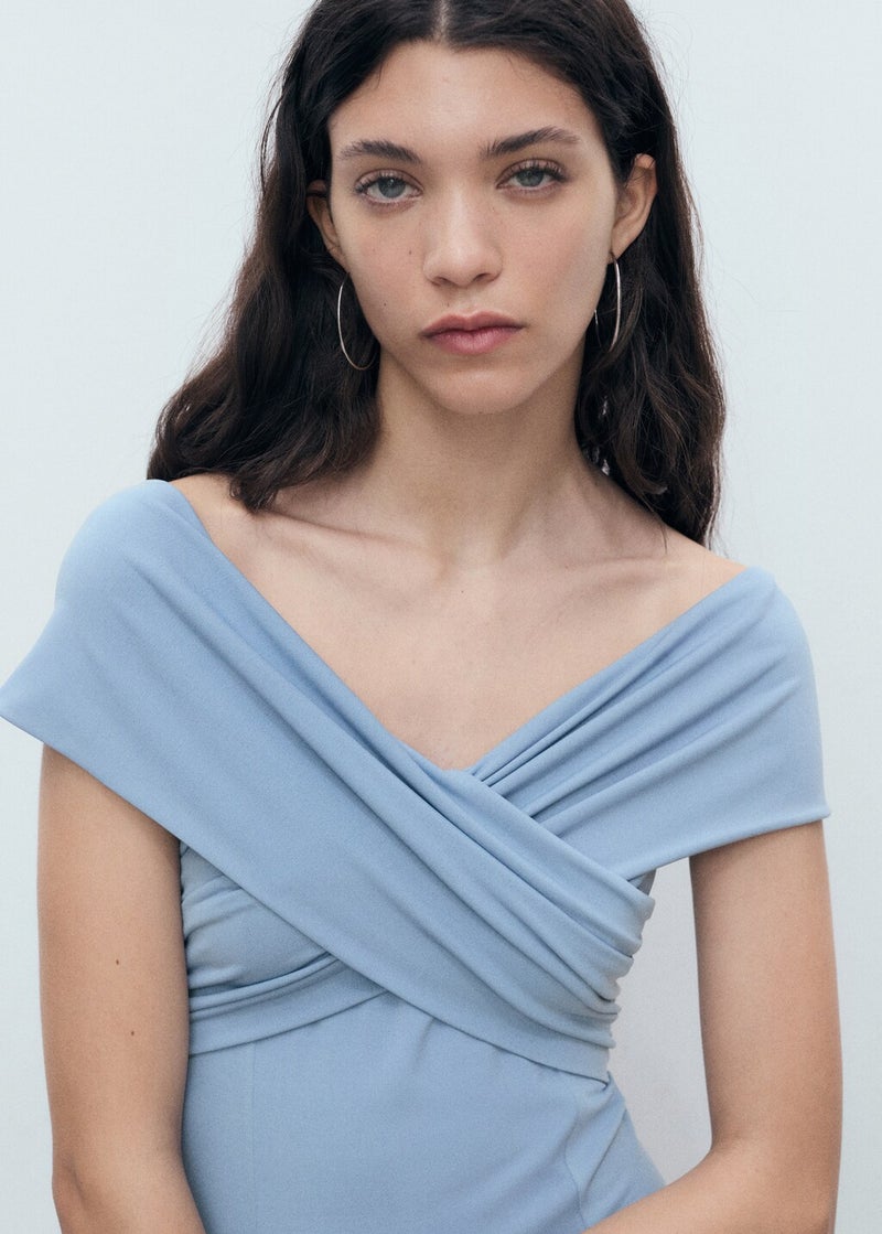 MANGO Draped Jersey Maxi Dress  - Image 3