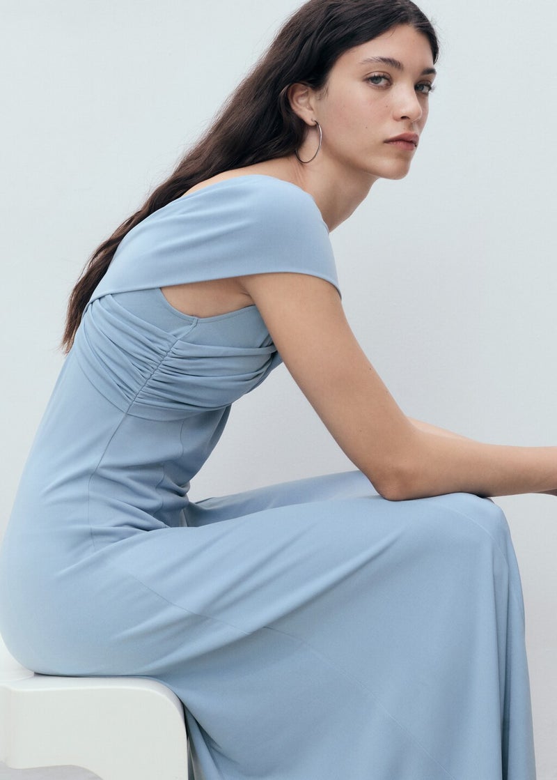 MANGO Draped Jersey Maxi Dress  - Image 5