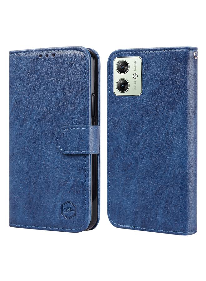 اس-توب جراب لهاتف Motorola Moto G54 مصنوع من الجلد الزيتي PU + TPU - Image 1