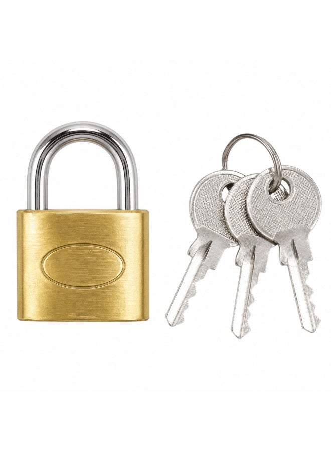 Lukadah 20mm Heavy Duty Brass Padlock with 3 Keys, Solid Metal Security Lock for Gates, Lockers, Cabinets, Tool Boxes, Luggage, Storage Units, Cupboards, Sheds, Indoor and Outdoor Use - Image 1