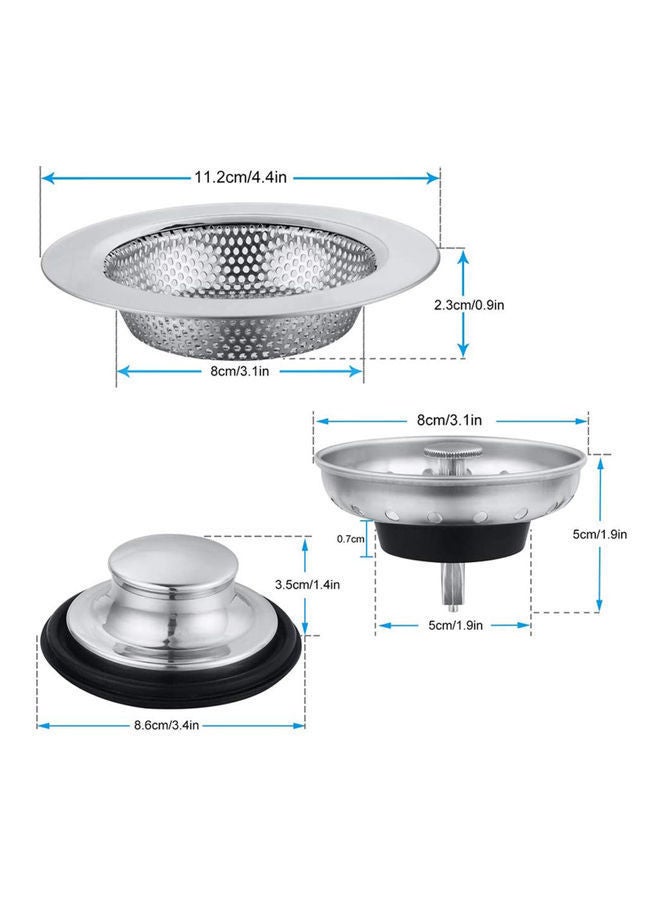 نيبمينينت طقم مصفاة لحوض المطبخ من الستانلس ستيل مكون 6 قطع فضي - Image 5