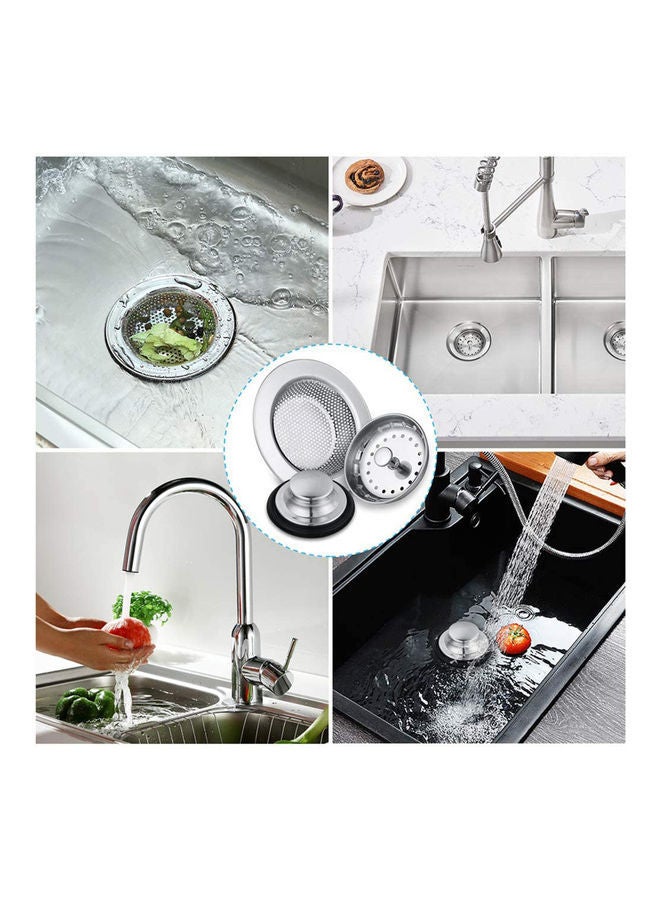 نيبمينينت طقم مصفاة لحوض المطبخ من الستانلس ستيل مكون 6 قطع فضي - Image 2