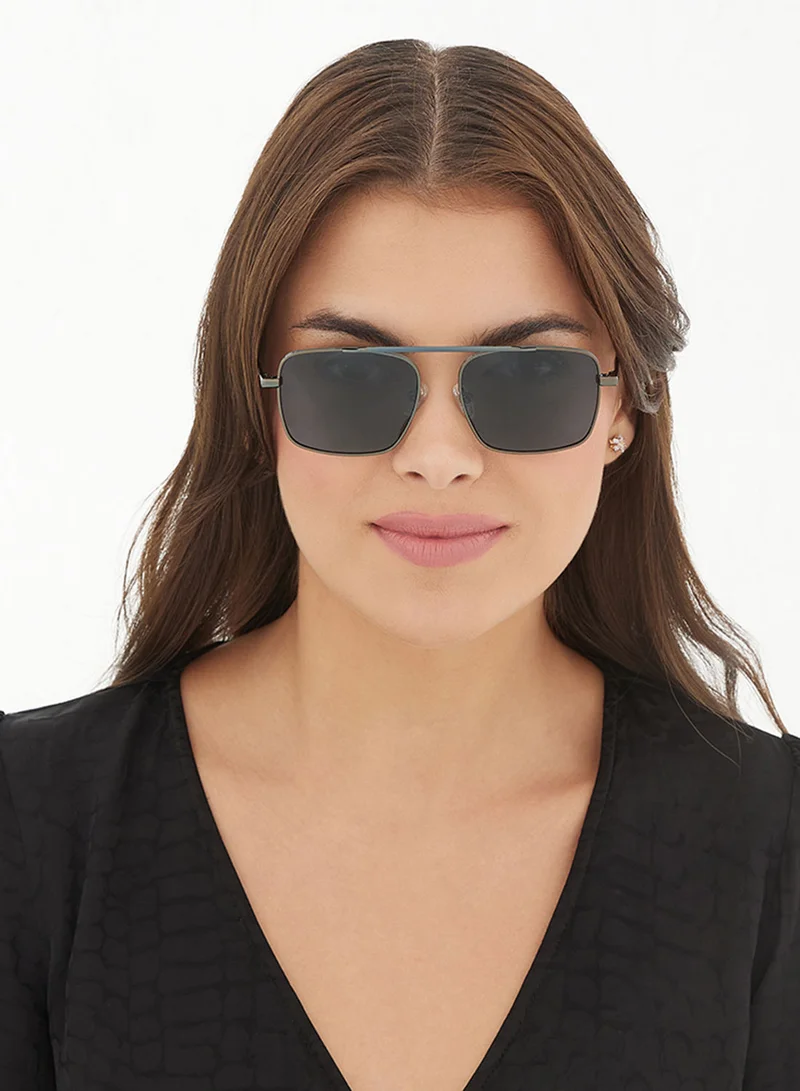 30Sundays Heirloom,Unisex Sunglasses, Rectangle Sunglasses, UV Protection: UV400 (Grey,Black)