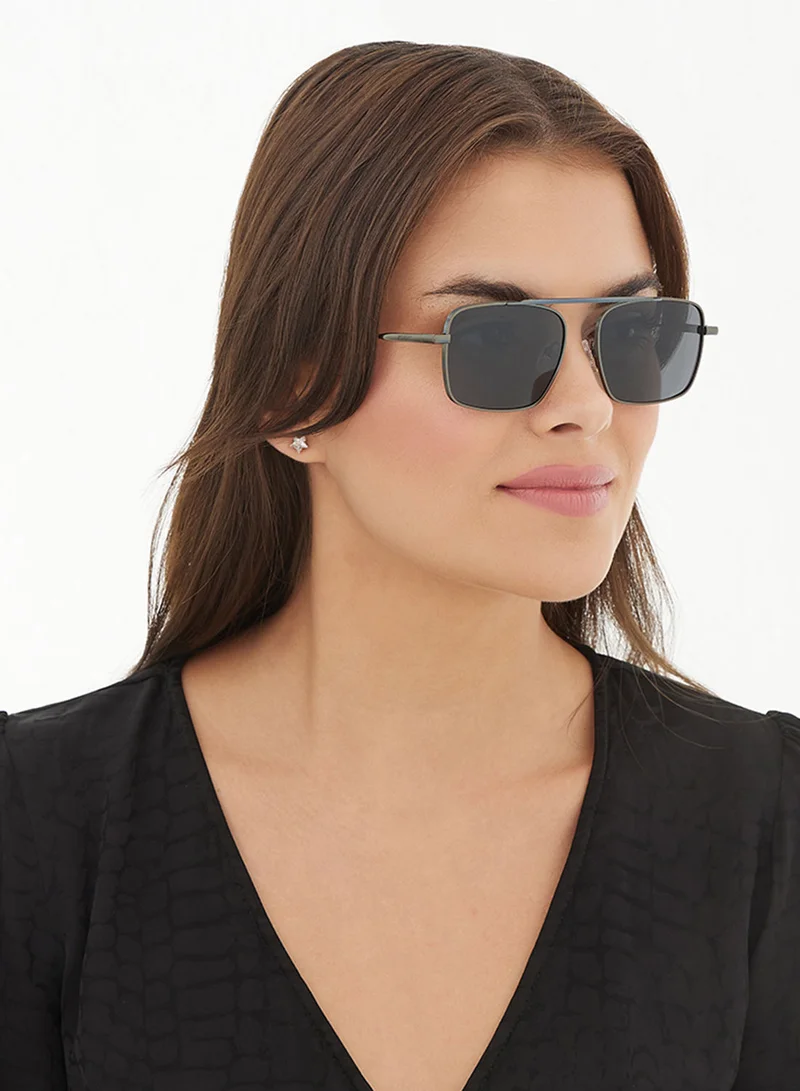 30Sundays Heirloom,Unisex Sunglasses, Rectangle Sunglasses, UV Protection: UV400 (Grey,Black)