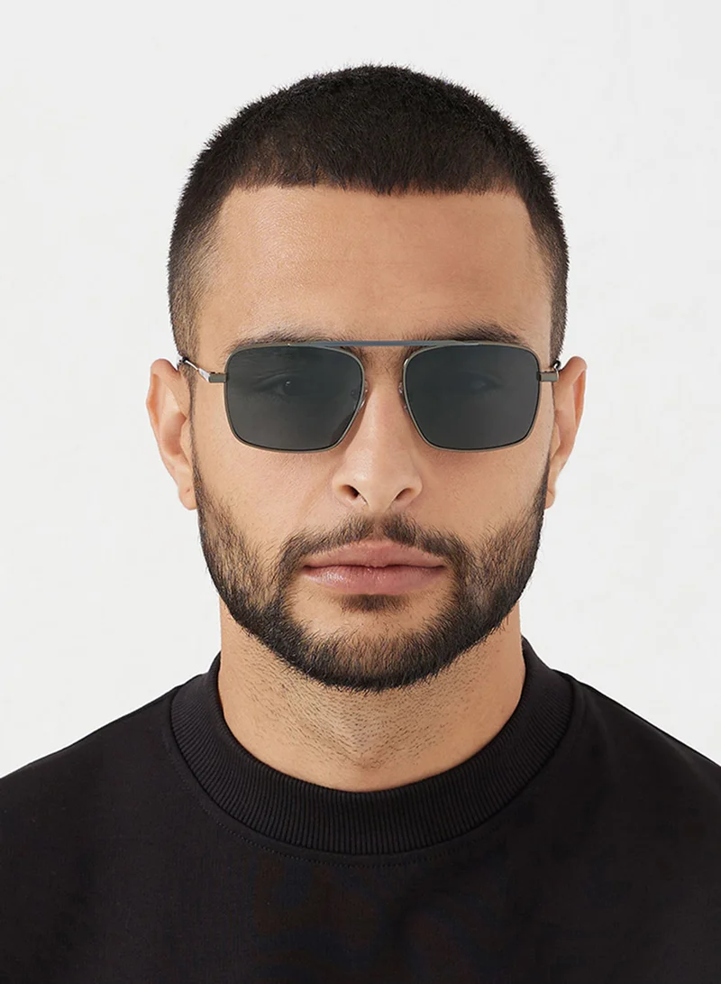30Sundays Heirloom,Unisex Sunglasses, Rectangle Sunglasses, UV Protection: UV400 (Grey,Black)