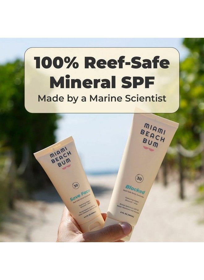 Miami Beach Bum - Spf 30 Save Face Mineral Sunscreen Facial Moisturizer Skincare Cream Reef Safe Promotes Healthy Skin With Zinc Algae Aloe & Antioxidants Paraben Sulfate & Fragrance Free - Image 1