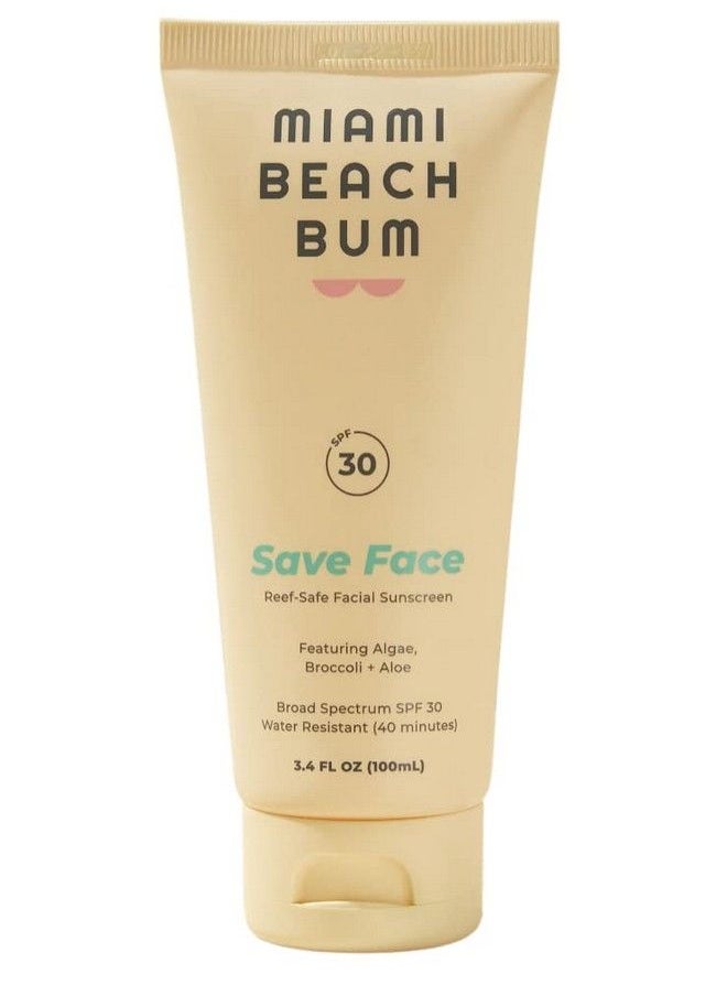 Miami Beach Bum - Spf 30 Save Face Mineral Sunscreen Facial Moisturizer Skincare Cream Reef Safe Promotes Healthy Skin With Zinc Algae Aloe & Antioxidants Paraben Sulfate & Fragrance Free - Image 1