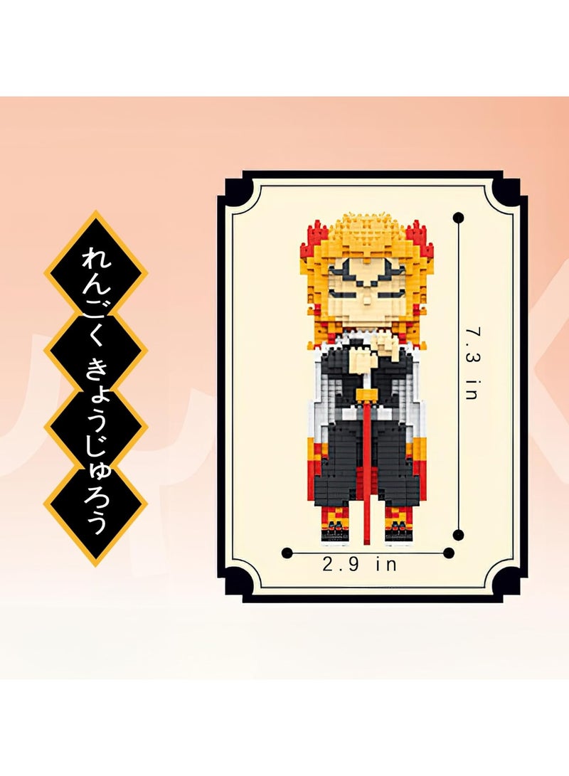 general Anime Devil Killer Brick Rengoku Kyoujurou Figure Puzzle Set Children's Miniature Building Blocks Toys - Image 4