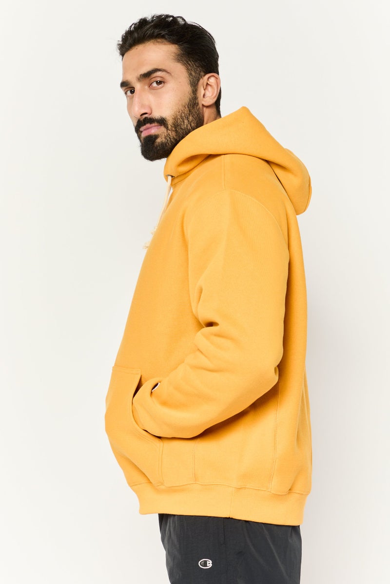 Champion ملابس رياضية للرجال بأكمام طويلة مناسبة، خارجية، هوديز، أصفر - Image 3