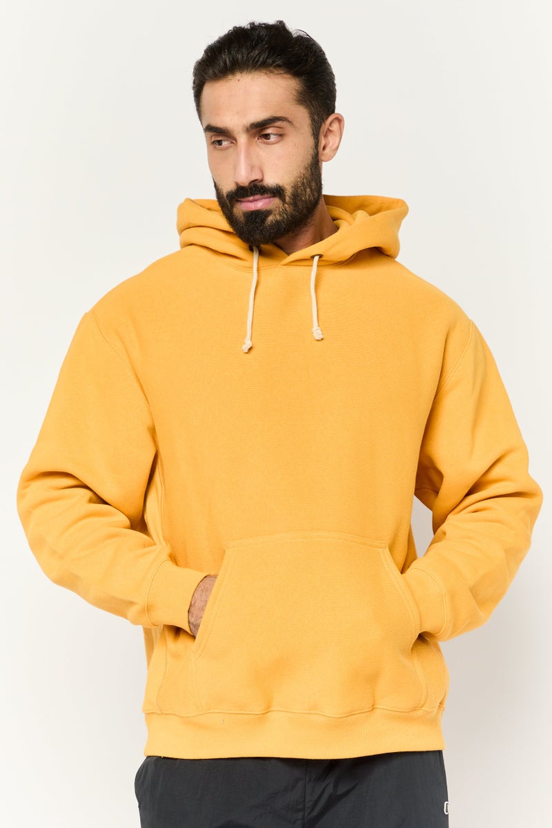 Champion ملابس رياضية للرجال بأكمام طويلة مناسبة، خارجية، هوديز، أصفر - Image 1