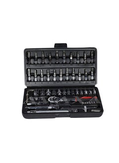 JIAVAXA JIAVAXA 46 In 1 Pcs Tool Kit Hand Tool Kit Wrench Set Multi Purpose Combination Tool Case Precision Socket SetScrewdriver and Socket SetBike Tool Kit Set All Bike Car Tool Kit Set  - Image 1