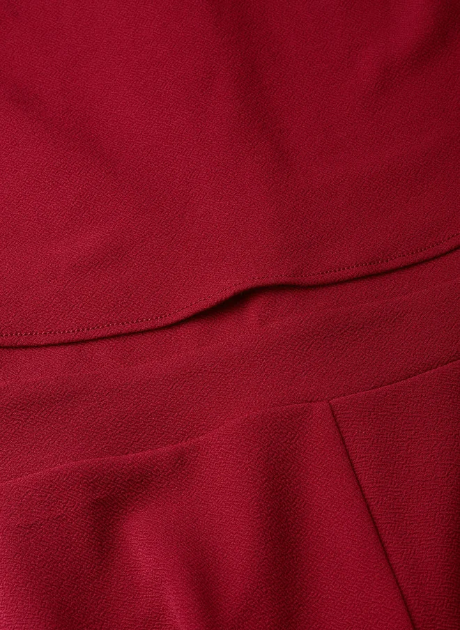 SASSAFRAS  Maroon Layered Basic Jumpsuit for Women  | Best Price UAE