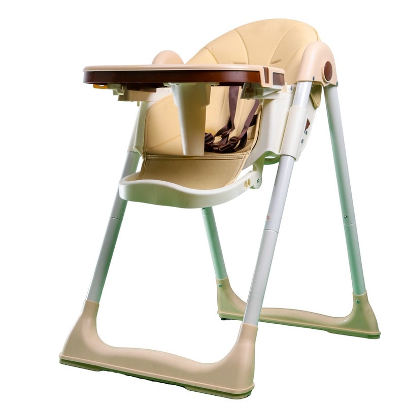 Feeding Dining Leather Chair 2 Levels and Moving Back Biege - 8123 - Image 1