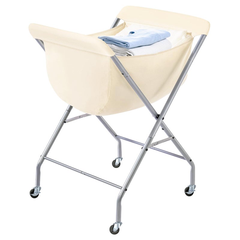 ELYKEN Laundry Cart with Wheels 33H Easy Rolling Laundry Hamper with Removable Liner Bag Sturdy Metal Frame Clothes Basket with 4 Casters and 2 Brakes