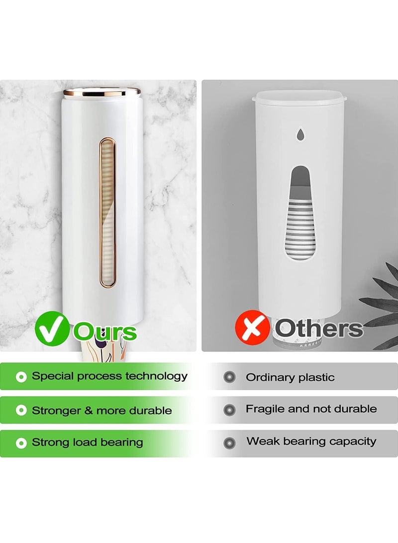 Excefore حامل أكواب, موزع أكواب مبرد المياه قابل للتعليق على الحائط يناسب أكواب 5 أونصة - 7 أونصة, موزع أكواب قابلة للتصرف من نوع السحب للحمام والمنزل والمكتب - Image 2