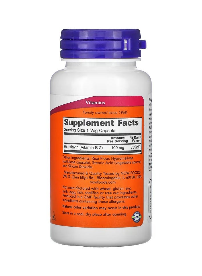 now Vitamin B-2 Energy Production - 100 Veg Capsules - Image 2