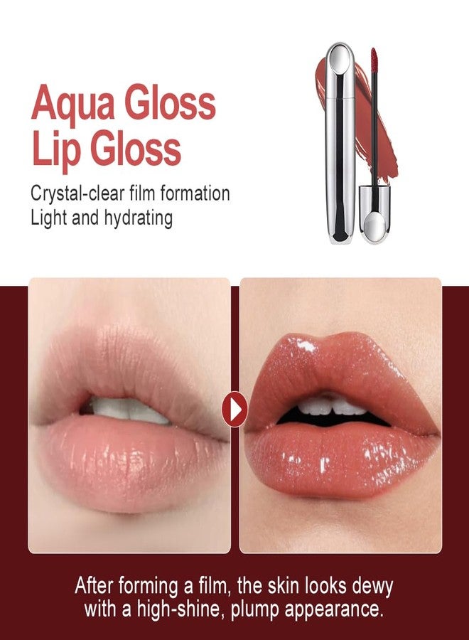 Hxssll Rosewood Nude Hydrating Lip Gloss Tint - High Shine Moisturizing Lip Glaze with Lightweight Non-Sticky Finish, Long-Lasting Nude Rose Lip Color for Smooth Full Lips, 616# - Image 2