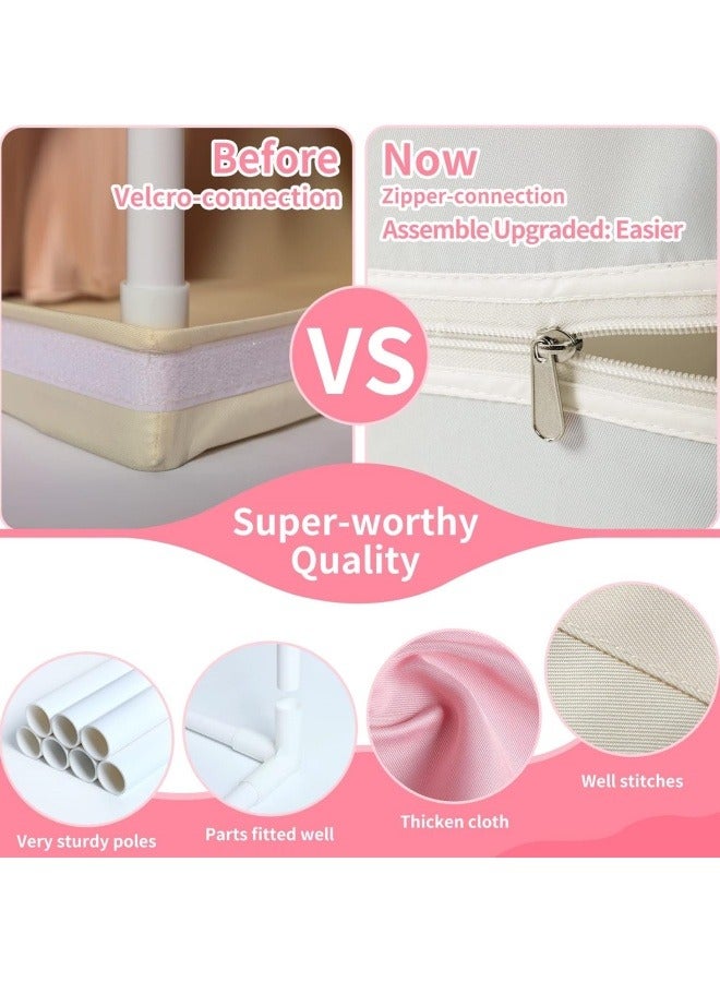 سوبرسو خيمة لعب للأطفال مع سجادة للبنات، بيت لعب جنيات كبير للأطفال، خيمة قلعة الأميرة، ألعاب هدايا للبنات الصغار، بيت لعب للأطفال (وردي) - Image 5