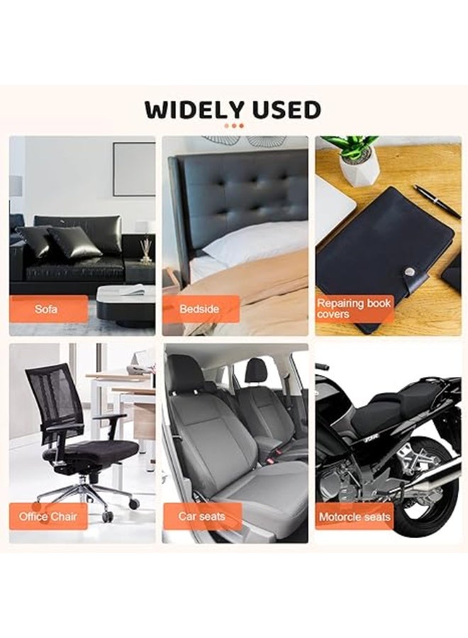 2 Pieces Leather Repair Kit for Furniture, 20×28cm Grey Leather Tape for Car Upholstery Seat Repair, Upgraded Self-Adhesive Fabric Leather Repair Patch for Motorcycle, Leather Couch Repair Patches - Image 5