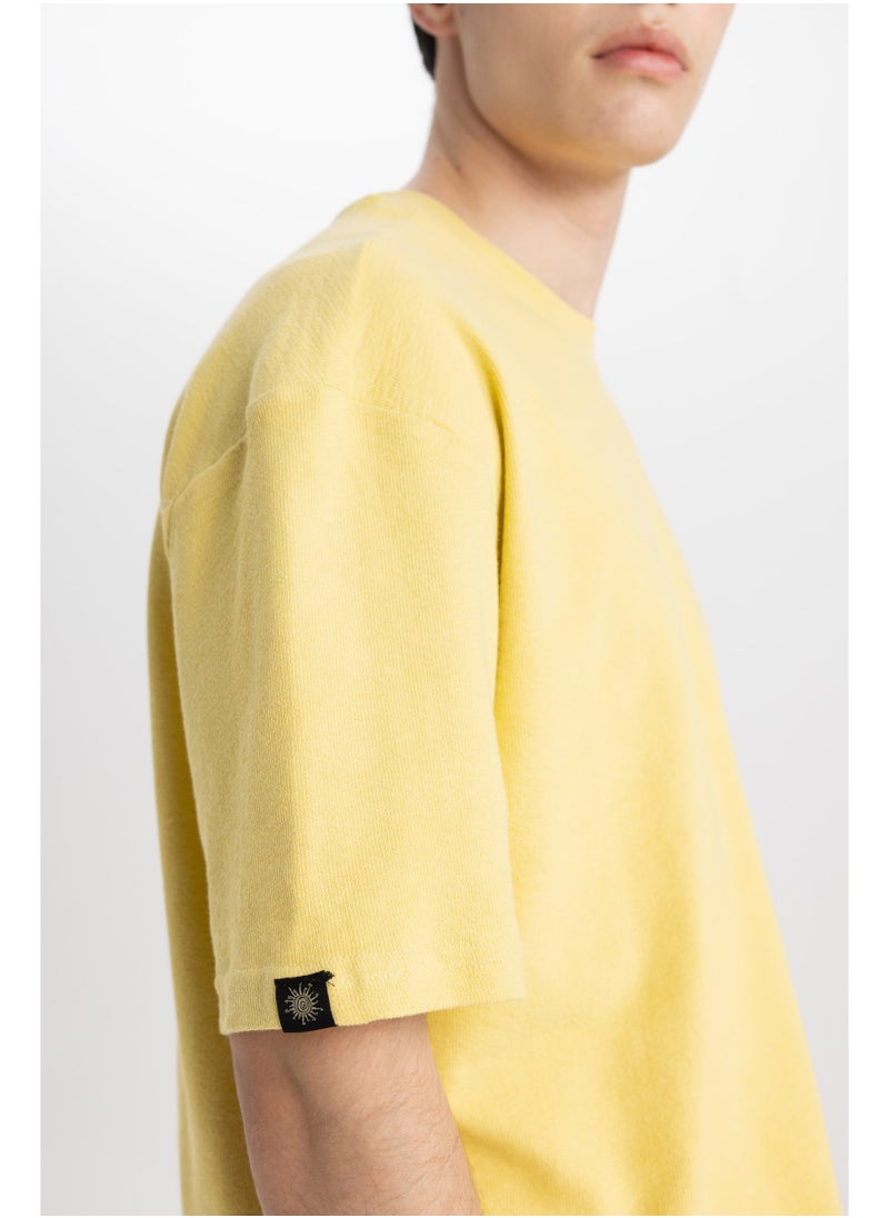 DeFacto - Man Oversize Fit Crew Neck Short Sleeve Knitted T-Shirt - Image 1