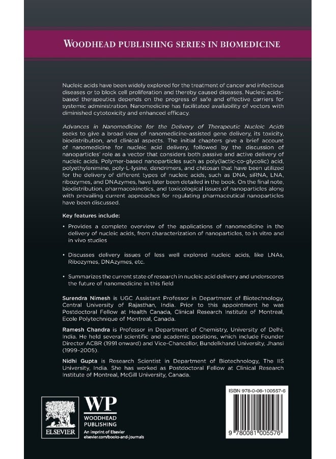 Advances in Nanomedicine for the Delivery of Therapeutic Nucleic Acids