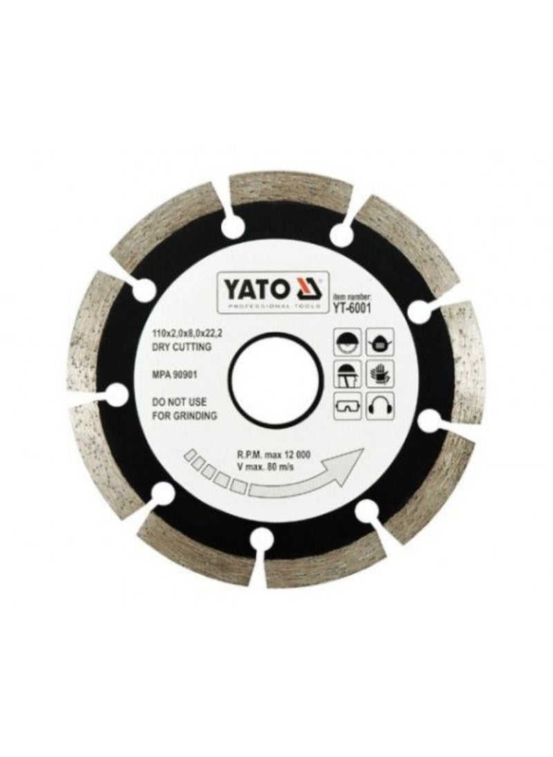Yato YATO Diamond Blade Segmented-HS 110x1.8x22.2mm  YT-6001 
