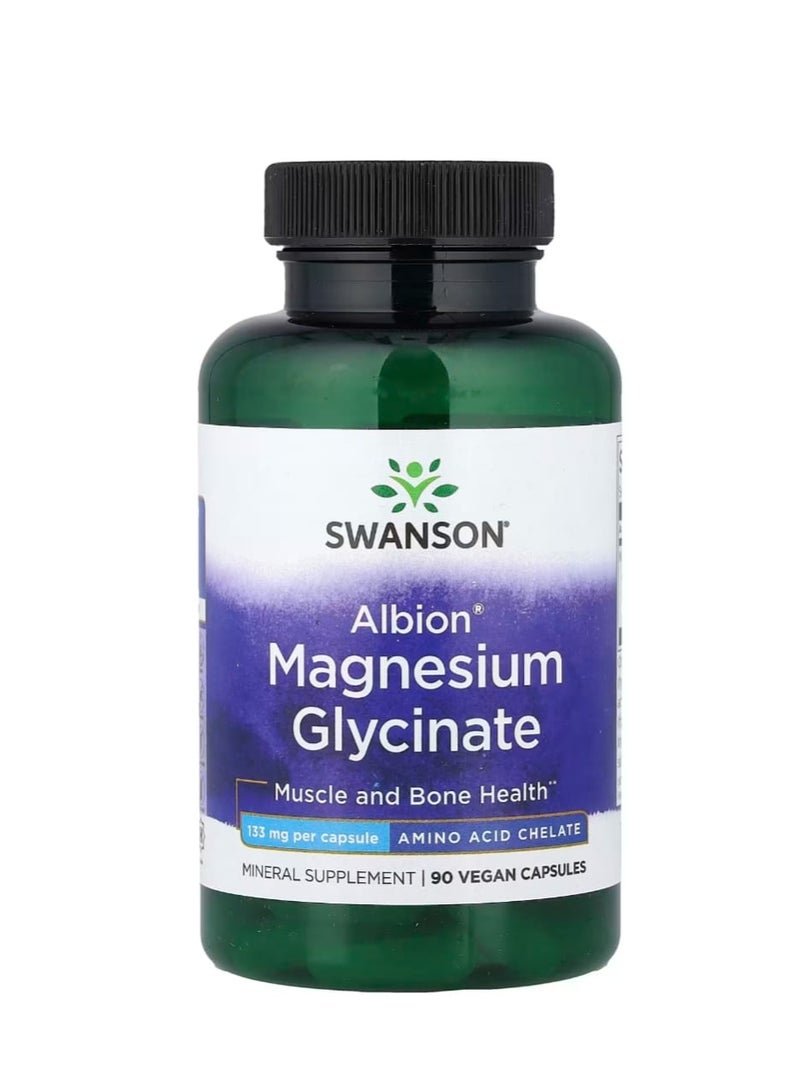 سوانسون جليسينات المغنيسيوم ألبيون 133 ملغ 90 كبسولة نباتية - Image 1