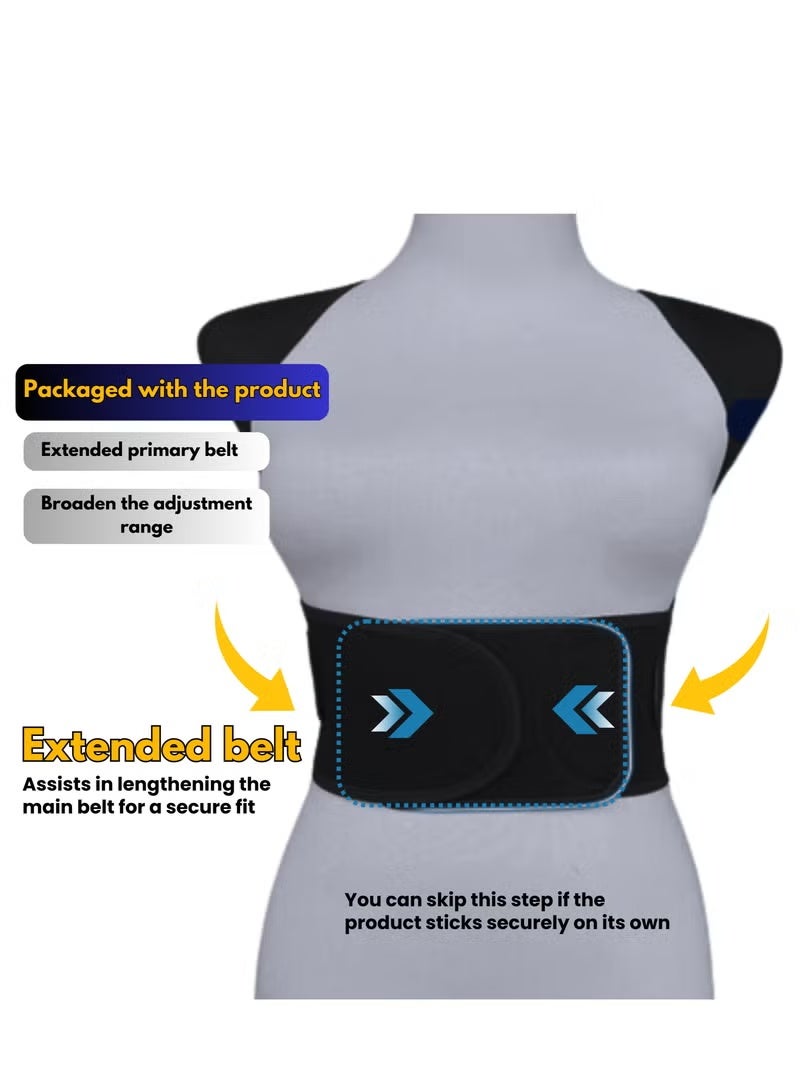أيه بي جي دعامة الظهر، مصحح الوضعية للنساء والرجال، داعم للظهر، مدرب وضعية الجزء العلوي من الظهر لتصحيح الجسم والرقبة والكتف، يخفف الألم، ويقوّم الظهر - Image 5