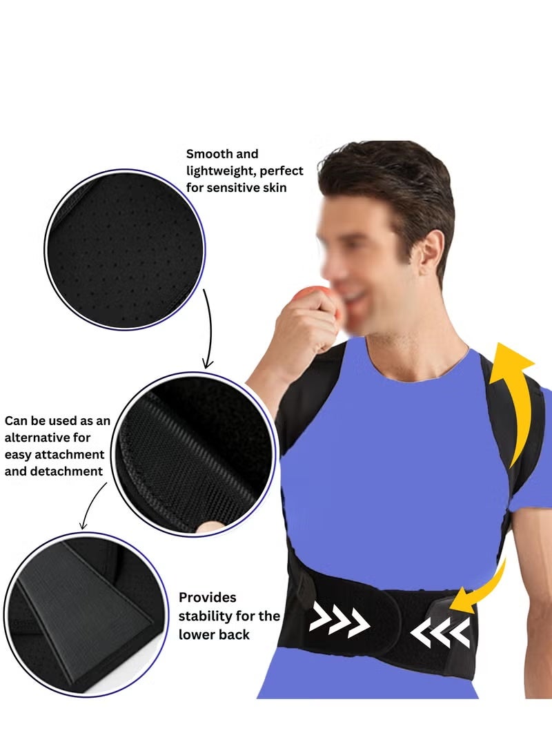 أيه بي جي دعامة الظهر، مصحح الوضعية للنساء والرجال، داعم للظهر، مدرب وضعية الجزء العلوي من الظهر لتصحيح الجسم والرقبة والكتف، يخفف الألم، ويقوّم الظهر - Image 3