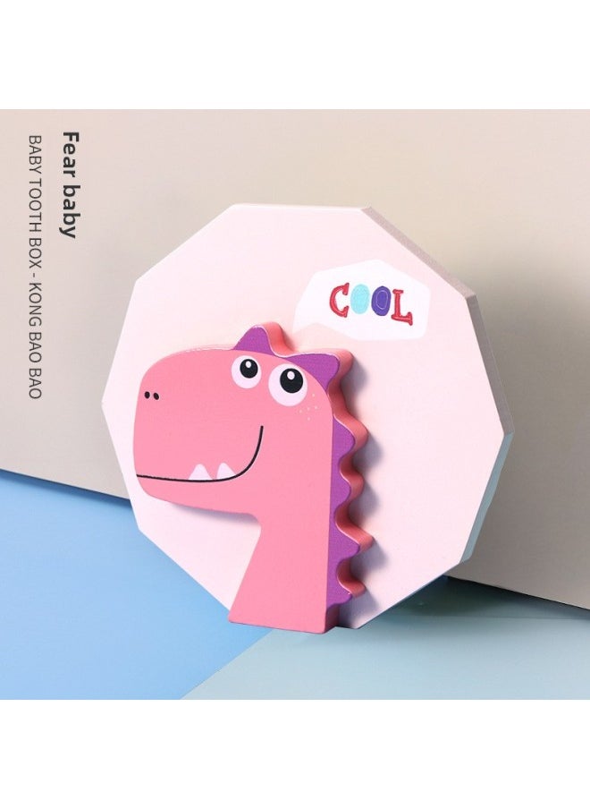 Generic Wooden Baby Teeth Replacement Teeth Storage Box Storage Box For Boys And Girls Umbilical Cord Fetal Hair Collection Commemorative Box-Color:Dog Feifei-pink (english Version)  - Image 1
