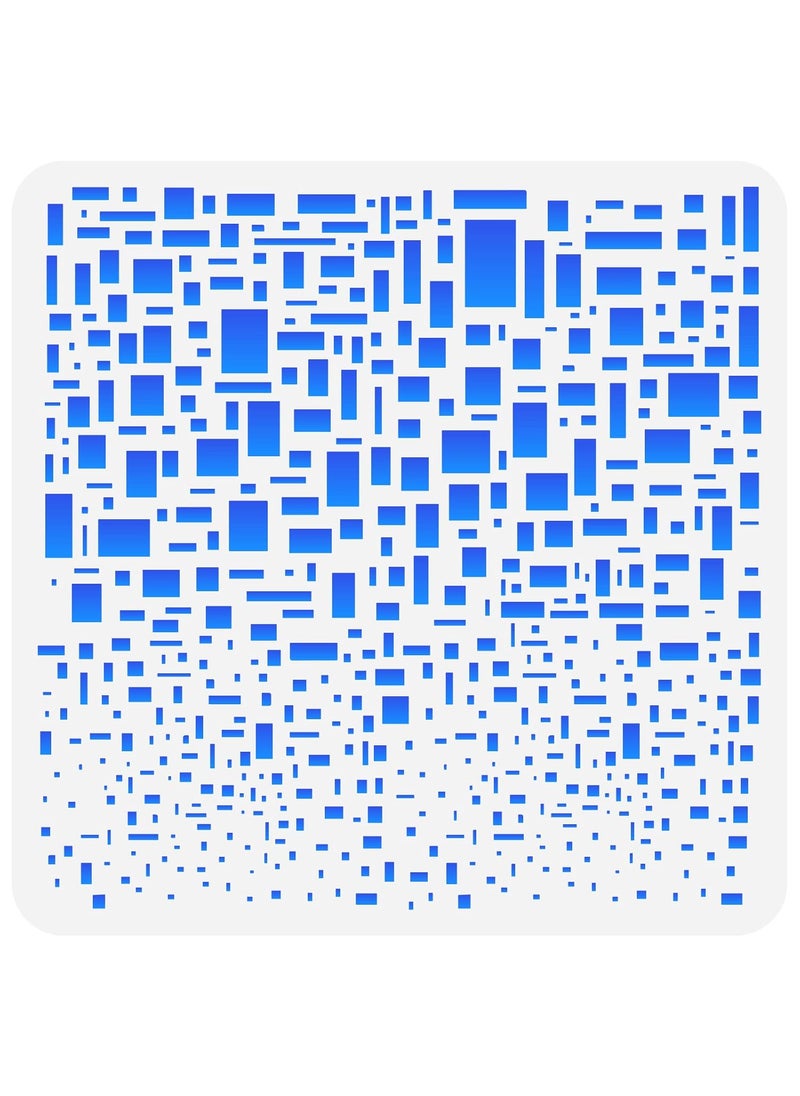 FINGERINSPIRE FINGERINSPIRE Cubist Stencil 11.8x11.8 inch Media Stencils Plastic Square Rectangle Pattern Reusable Cubist Stencils Digital Data Stencil for Canvas Arts Journaling Scrapbooking Card Making 