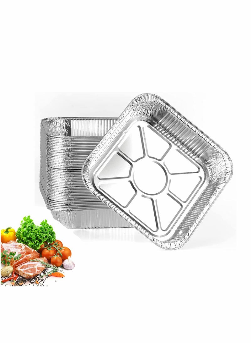KASTWAVE Aluminum Pans Disposable 50 Pack 8 8 Inch Square Tin Foil Pans Household Aluminum Foil Lunch Box Recyclable Takeout Pans For Cooking Baking Grilling Freezing Heating Storing Pepping - Image 1