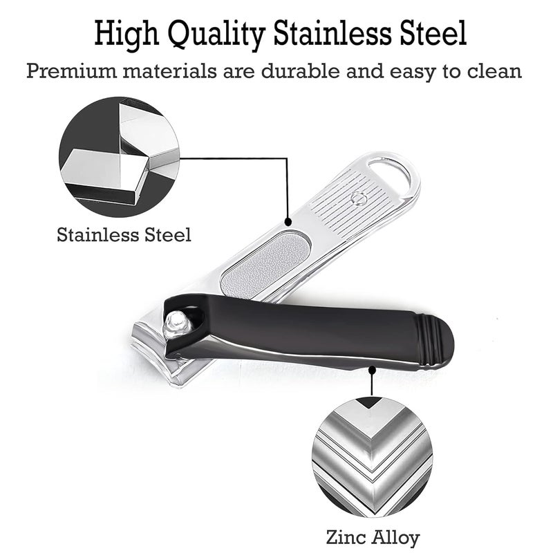 DOCOSS Stainless Steel Nail Cutter Kit For Men and Women Nail Clippers set -Pack Of 2 (Black) - Image 3