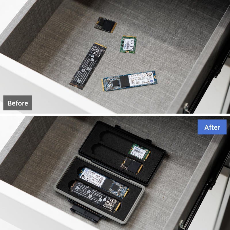JJC Compact M.2 2280 2260 2240 2242 2230 Case,4 Slots M.2 SSD Holder Box, M.2 NVMe 2280 Internal Solid State Hard Drive Storage,Water-Resistant,Dustproof,Shockproof - Image 2