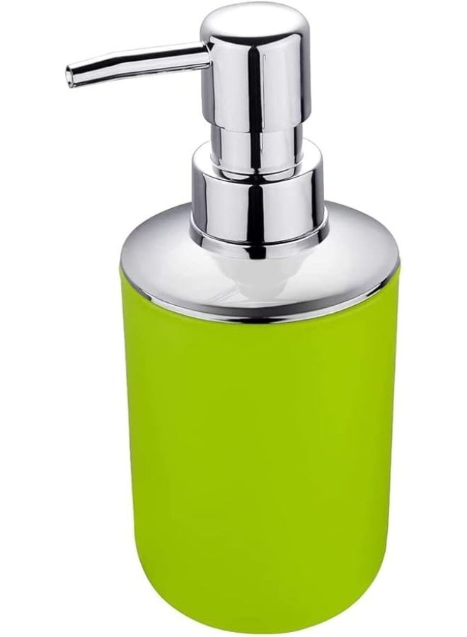 6 Pcs Plastic Bathroom Accessory Set Luxury Bath Accessories Bath Set Lotion Bottles, Toothbrush Holder, Tooth Mug, Soap Dish, Toilet Brush, Trash Can, Rubbish Bin (Green) - Image 4