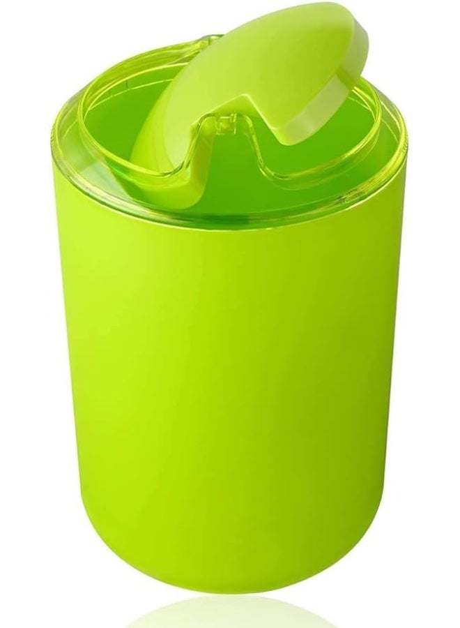 6 Pcs Plastic Bathroom Accessory Set Luxury Bath Accessories Bath Set Lotion Bottles, Toothbrush Holder, Tooth Mug, Soap Dish, Toilet Brush, Trash Can, Rubbish Bin (Green) - Image 2