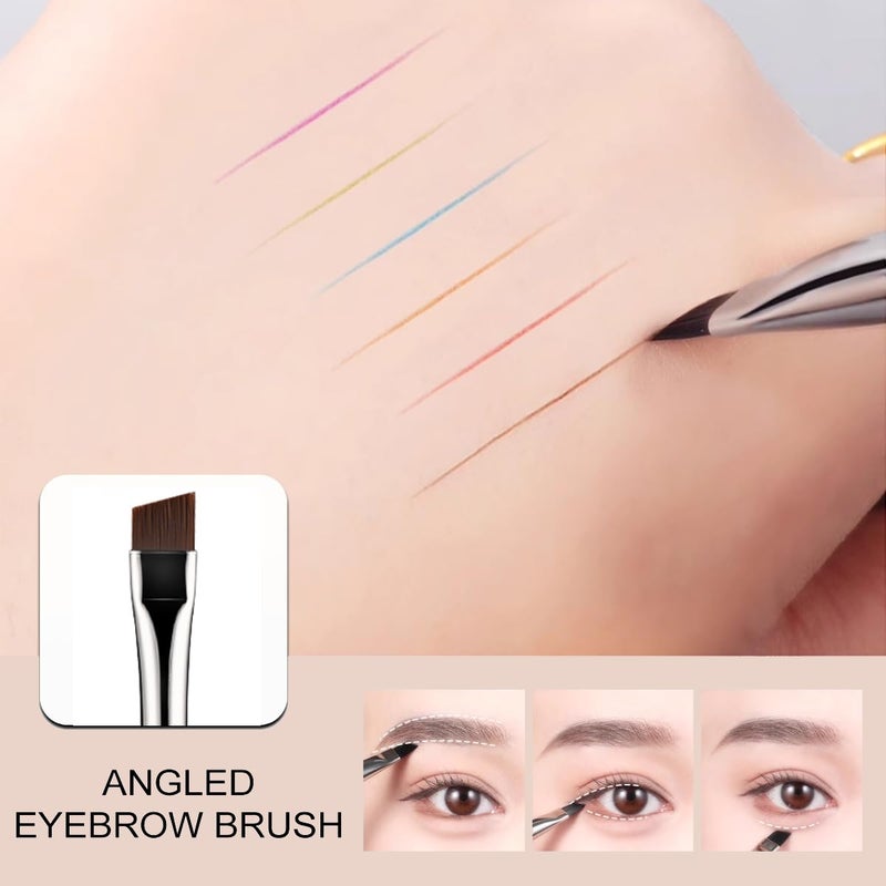 KINGMAS Eyebrow Brush Spoolie Professional Double-Ended Angled Eye Brow Brush for Lining and Shaping Brows or Lashes (Black) - Image 2