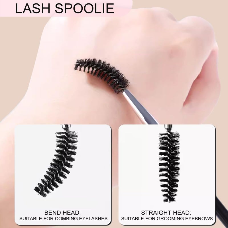 KINGMAS Eyebrow Brush Spoolie Professional Double-Ended Angled Eye Brow Brush for Lining and Shaping Brows or Lashes (Black) - Image 3