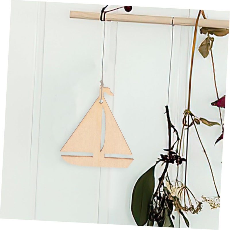 Healifty 50Pcs Wooden Sailboat Cutouts Unfinished Wood Craft Pieces DIY Painting Decors Smooth Surface Safe for Creative Handmade Art Projects - Image 3