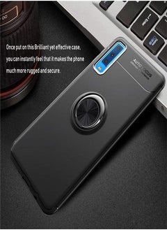 VINSOC Magnetic Car Mount Dedicated Cover With finger Ring Holder Casefor Samsung Galaxy A70 Black  - Image 2