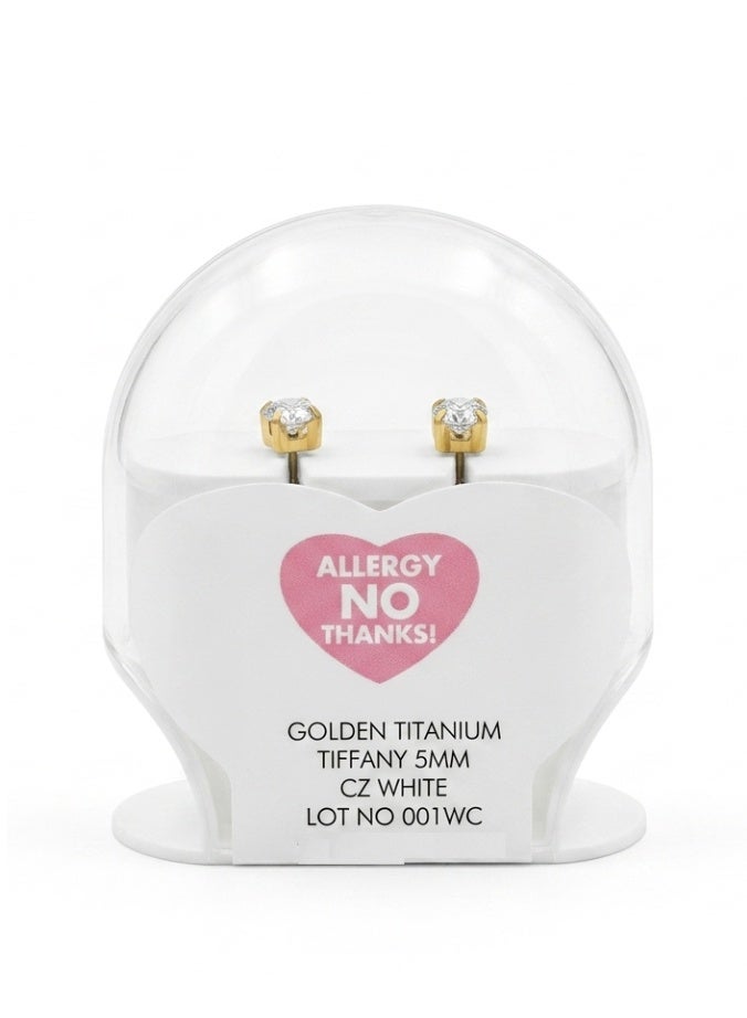 Blomdahl Tiffany Cz White 5 mm Stud Earrings - Image 3