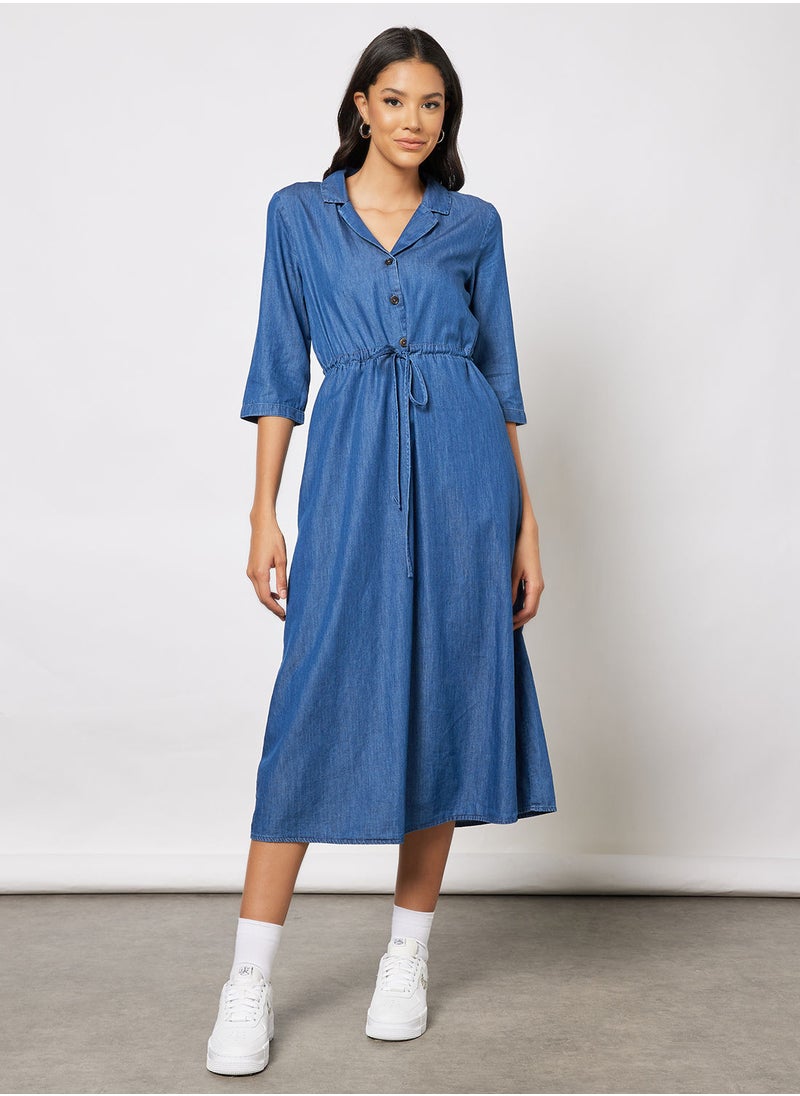 Jacqueline de Yong - Drawstring Waist Midi Dress - Image 1