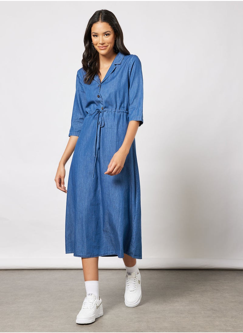 Jacqueline de Yong - Drawstring Waist Midi Dress - Image 1