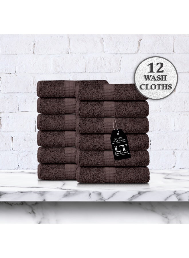Lavish Touch 100% Combed Cotton Washcloths (12 Pack, 30 x 30 cms) - 550 GSM, Face Towel Set Highly Absorbent Quick Dry and Soft Towels - Image 3