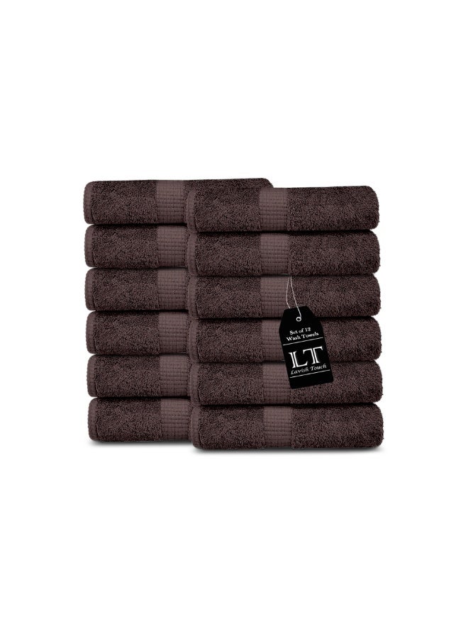 Lavish Touch 100% Combed Cotton Washcloths (12 Pack, 30 x 30 cms) - 550 GSM, Face Towel Set Highly Absorbent Quick Dry and Soft Towels - Image 4