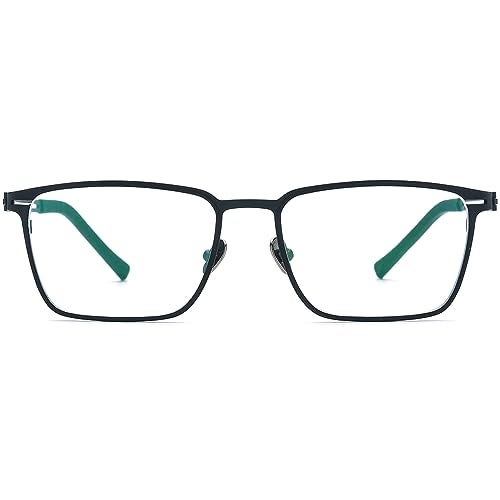 FONEX Pure Titanium Glasses Frame Men Square Eyeglasses Optical Eyewear (F85779 Black, Clear) - Image 5